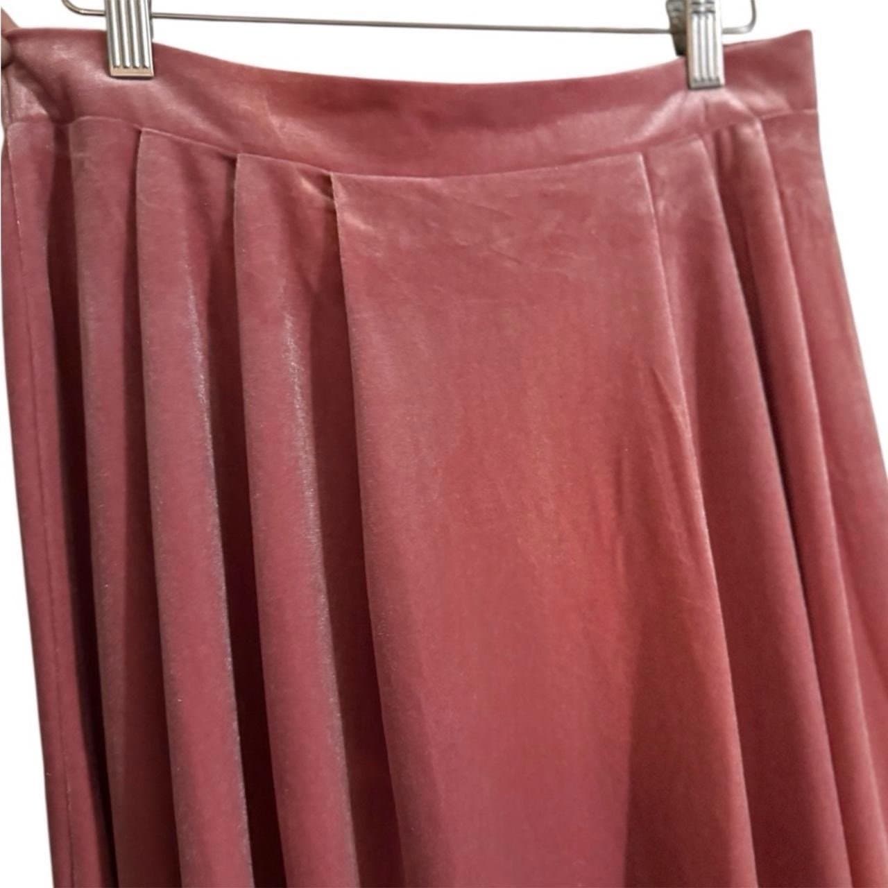 CHIC VERSE Bubblegum Pink Velvet A-Line Maxi Skirt Sz L NEW - Thumbnail 2