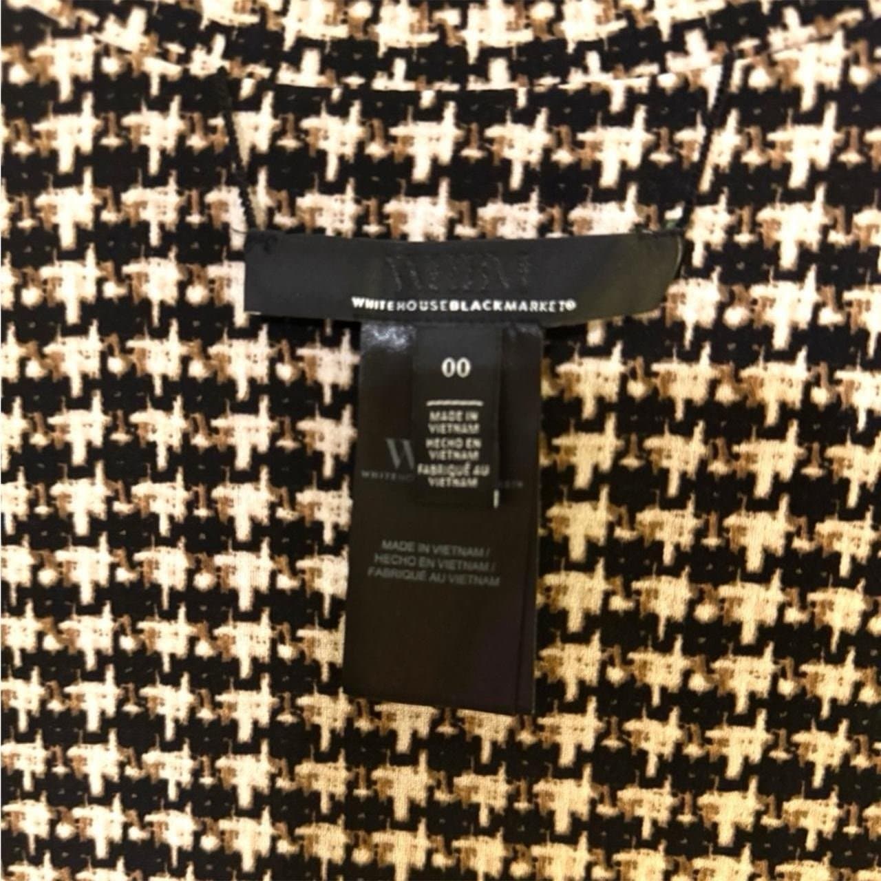 WHITE HOUSE BLACK MARKET Reversible Brown/Cream Floral & Houndstooth Wrap Dress - Thumbnail 6