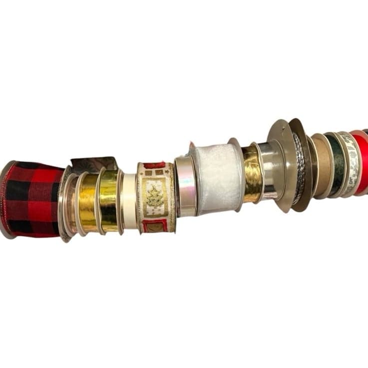 47 Rolls of Christmas Holiday Ribbon - New & Vintage Lot for Crafts Packages - Thumbnail 7