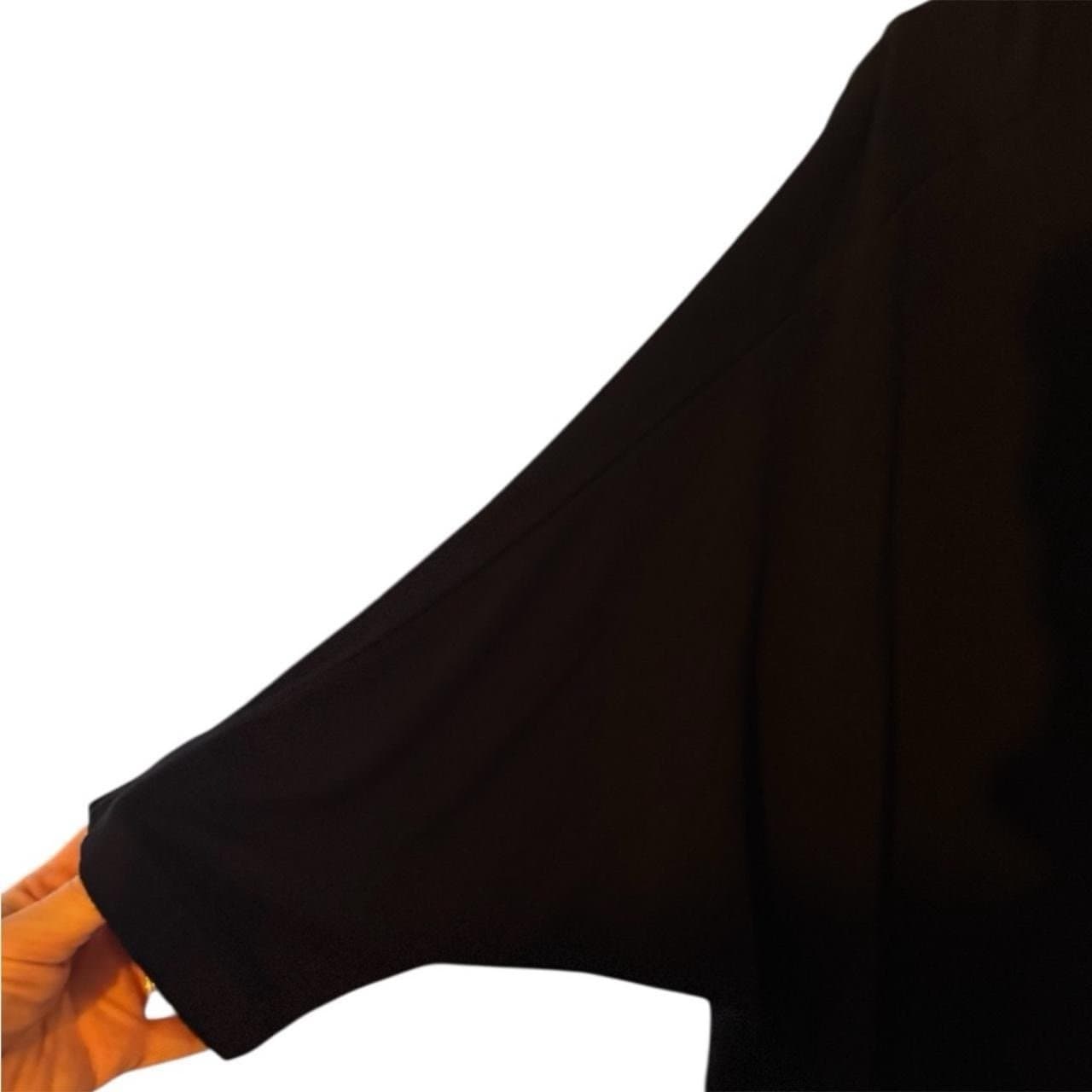 BRYN WALKER Black Boat Neck Dolman Half Sleeve Siro Rayon Maxi Dress Sz XS - XL - Thumbnail 2