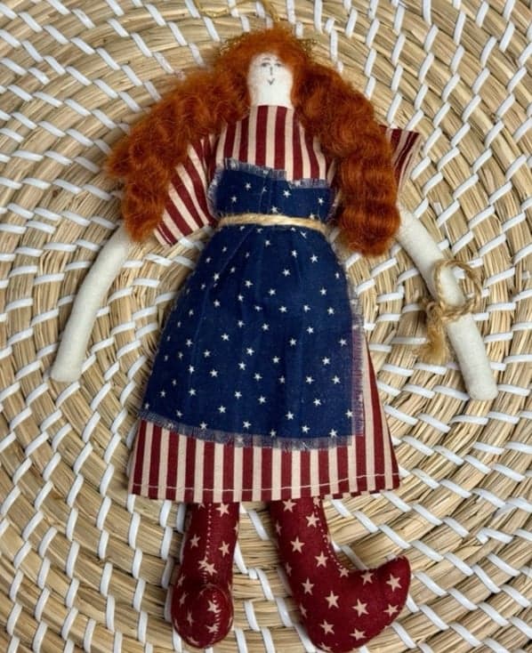 2 Virginia Killmore Primitive Raggedy Ann & Humpty Dumpty Christmas Ornaments - Thumbnail 4