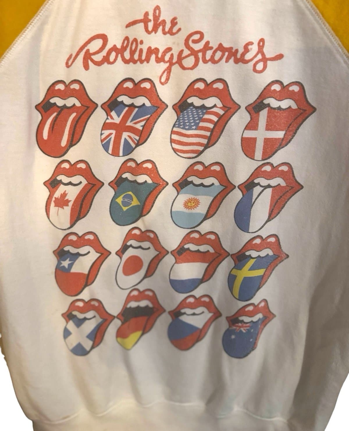 Rolling Stones x American Eagle Mustard & White International Licks Sweatshirt M - Thumbnail 2