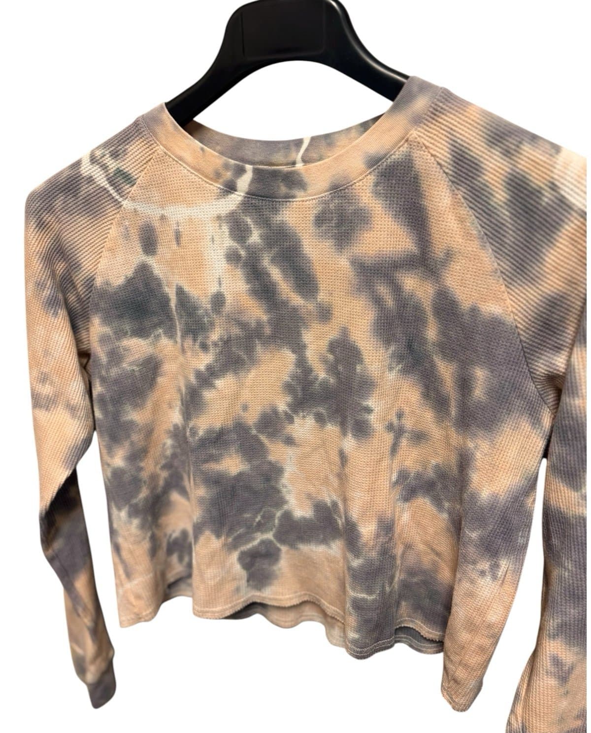 GAP Teen Pink & Purple Tie Dye Waffle Knit LS Shirt Sz 18/20 XXL - Thumbnail 2