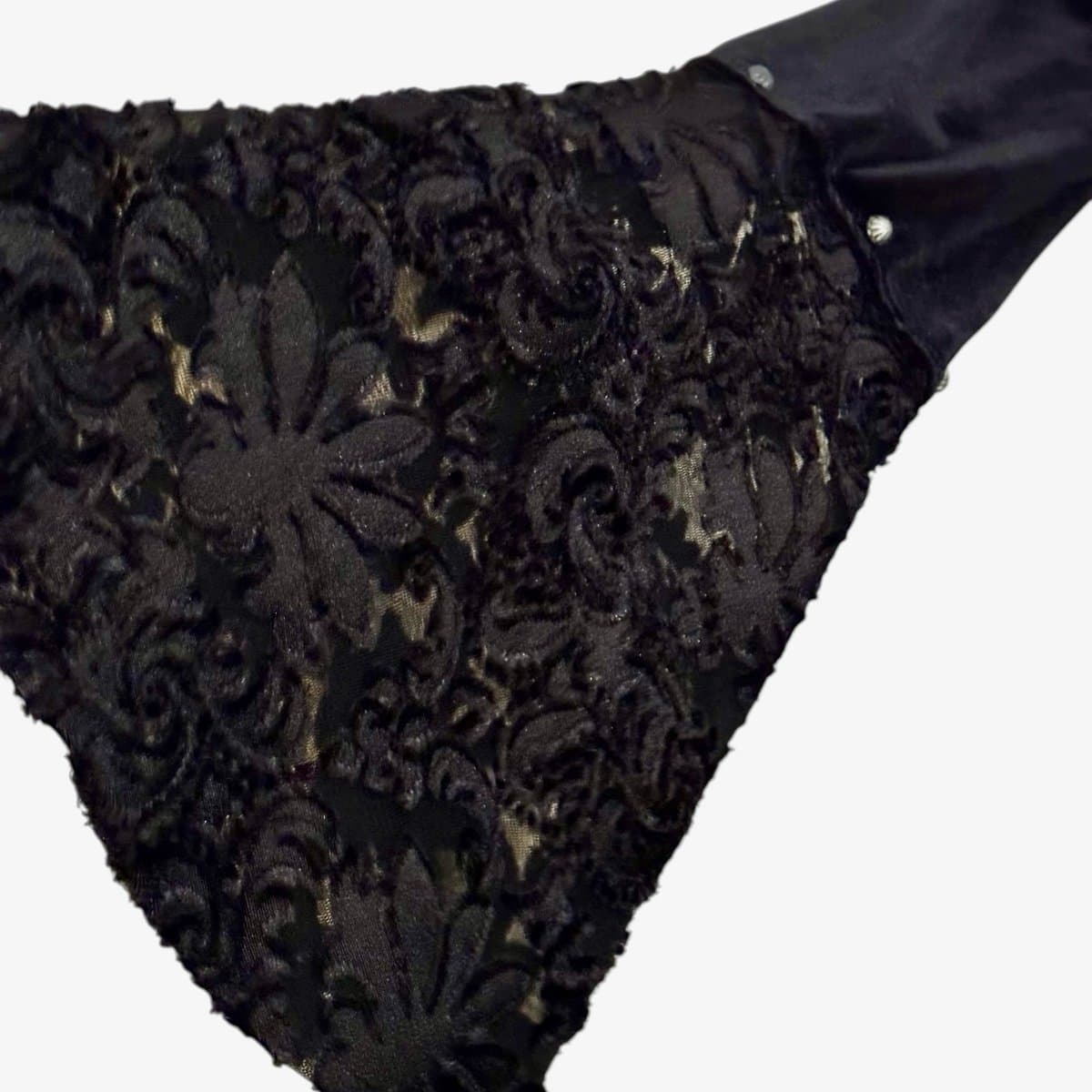 SILVERADO Dreamer Onyx Black Velvet Concho Trim Large Lace Bell Sleeve Sz L $200 - Thumbnail 3