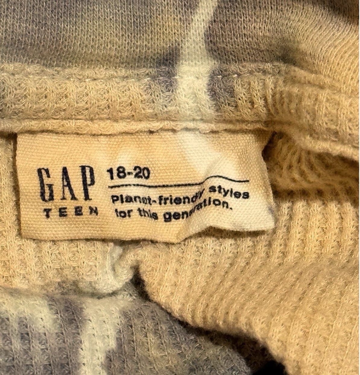 GAP Teen Pink & Purple Tie Dye Waffle Knit LS Shirt Sz 18/20 XXL - Thumbnail 4