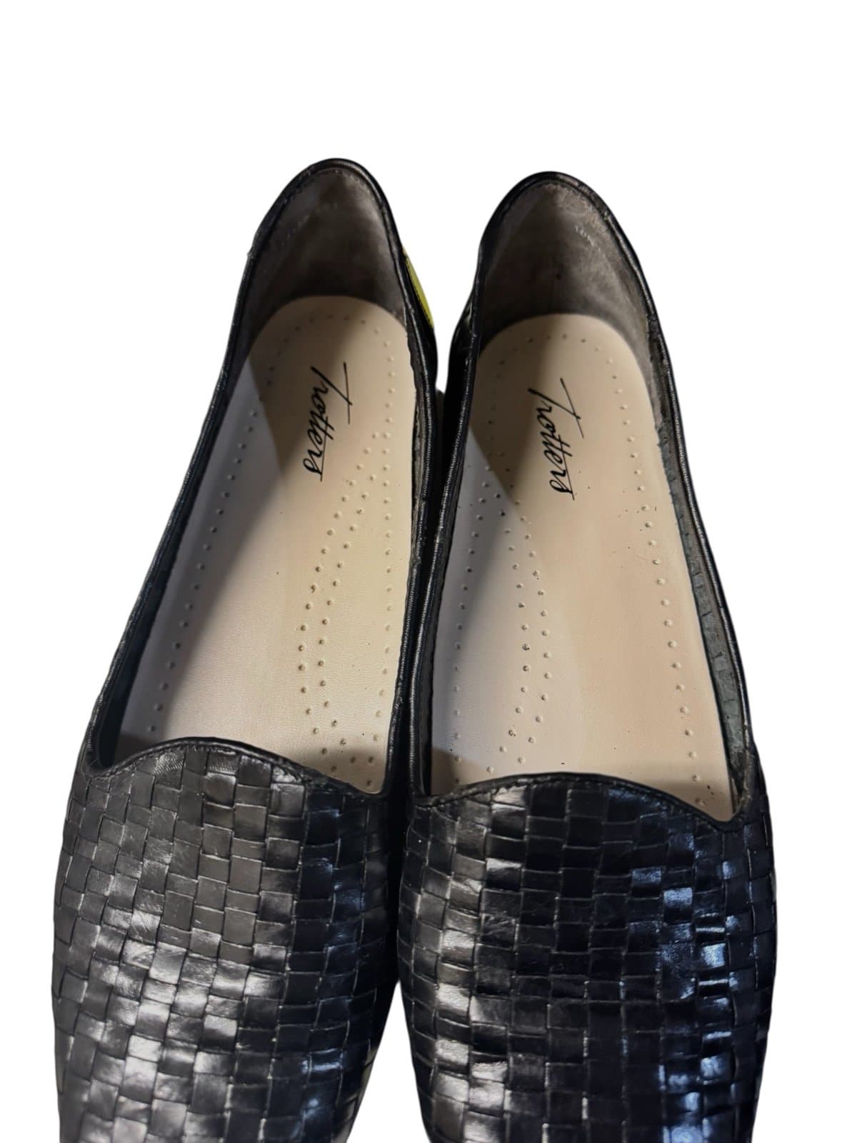 TROTTERS 00s Black Liz Woven Leather Loafers Sz 10N $110 - Thumbnail 5