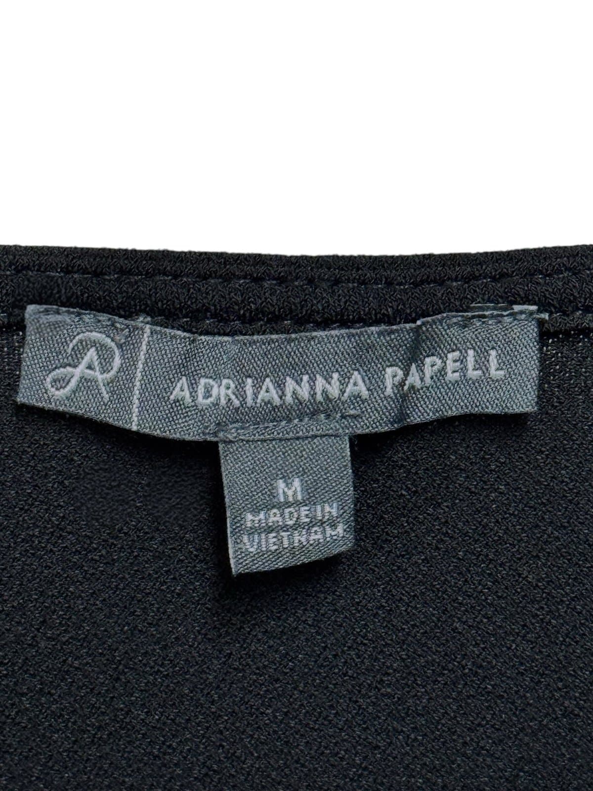 Adrianna Papell Black Mesh Short Sleeve Clip Dot Blouse Sz M $70 - Thumbnail 5