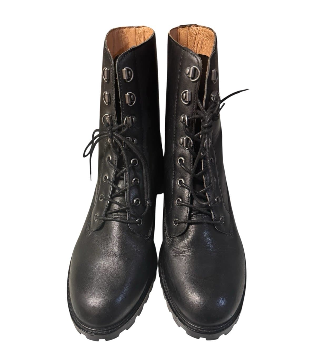 MADEWELL Black Leather The Julien Lace-Up Lugsole Boots Sz 11 $228 Sold Out - Thumbnail 2