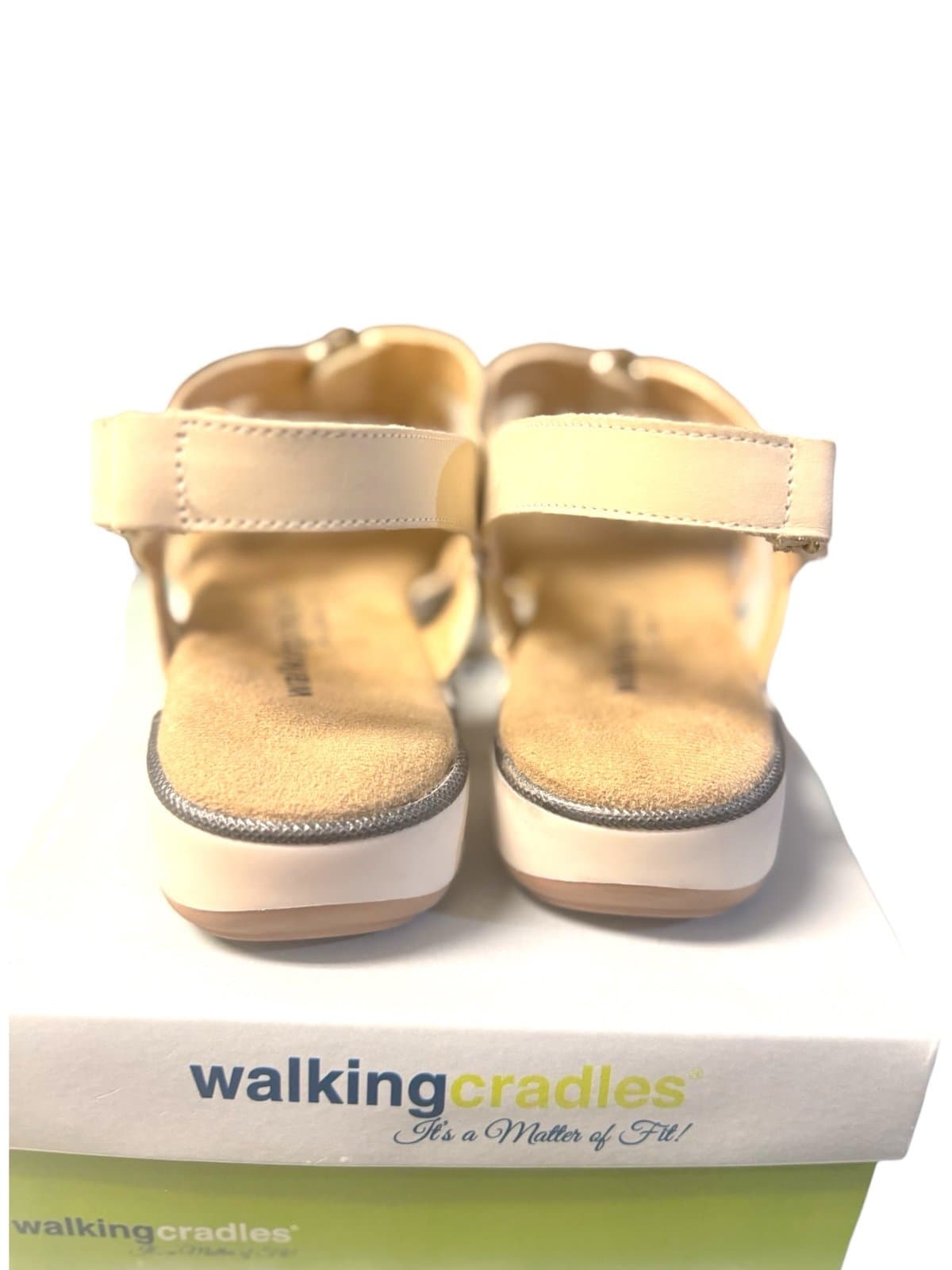Walking Cradles Bone Nubuck Spencer Mesh Zipper Velcro Sandals Sz 9.5 $120 - Thumbnail 3