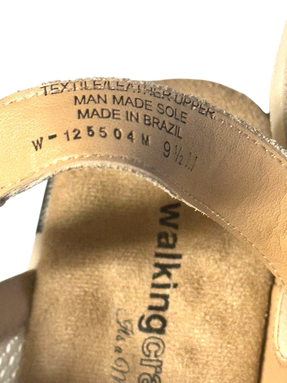 Walking Cradles Bone Nubuck Spencer Mesh Zipper Velcro Sandals Sz 9.5 $120 - Thumbnail 6