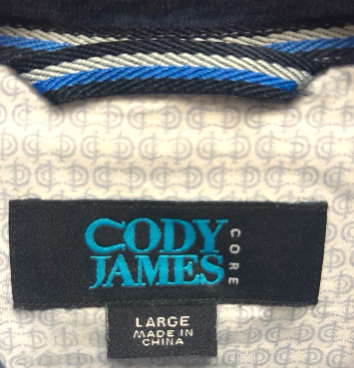 CODY JAMES Core Light Blue Textured Slub LS Button-Down Shirt Sz L - Thumbnail 5