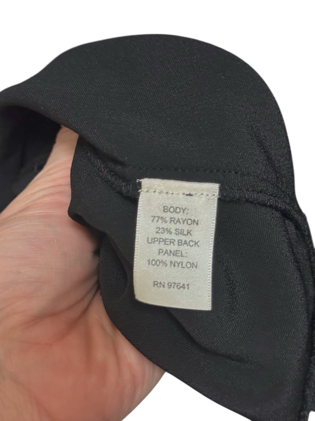 J. JILL Black Mixed Media Velvet & Lace Tunic Blouse w/Ornate Buttons Silk Sz MP - Thumbnail 5