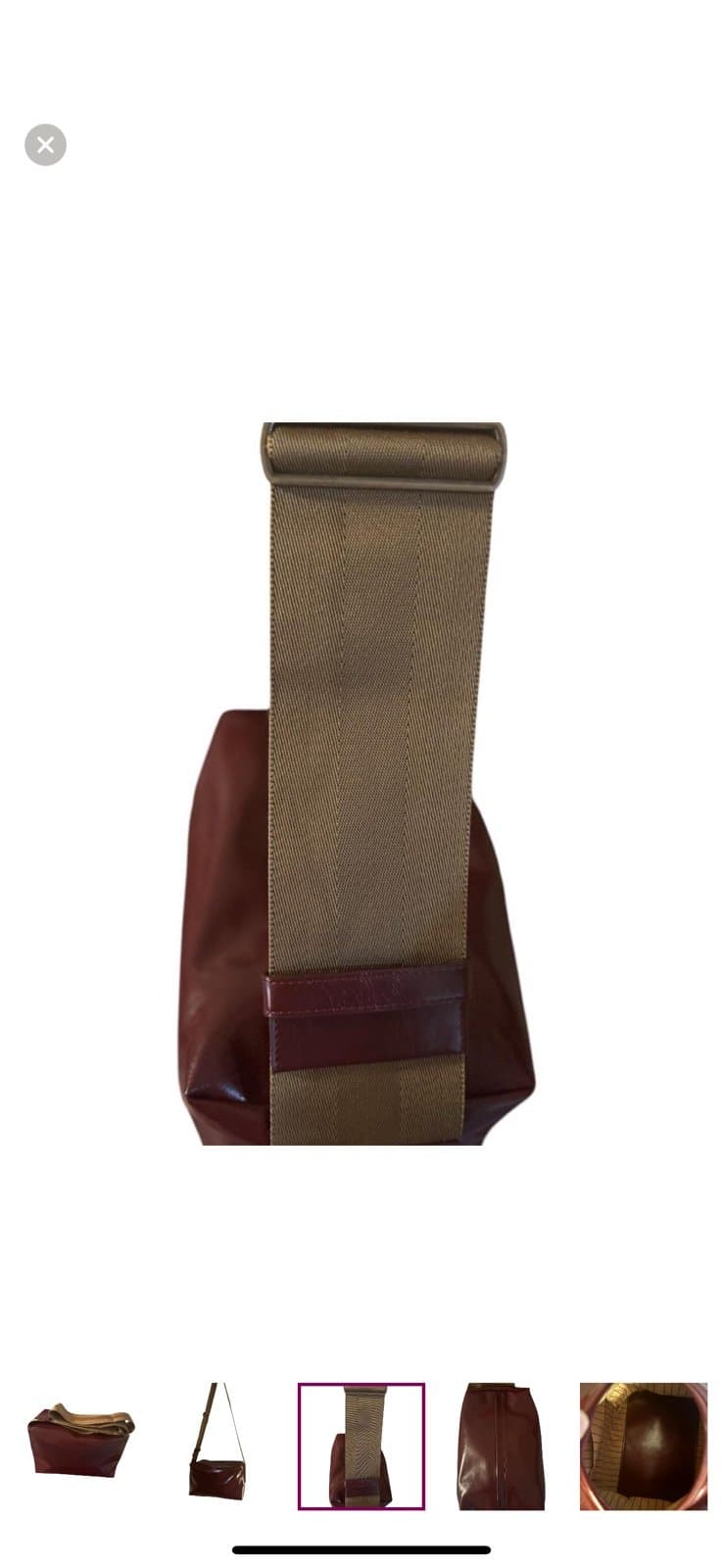 Blood Red Faux Leather Medium Shoulder Bag w/Wide Strap Designer NEW - Thumbnail 3