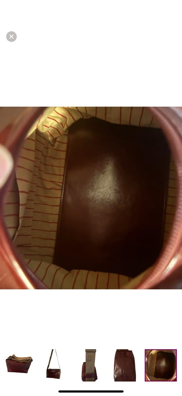 Blood Red Faux Leather Medium Shoulder Bag w/Wide Strap Designer NEW - Thumbnail 5