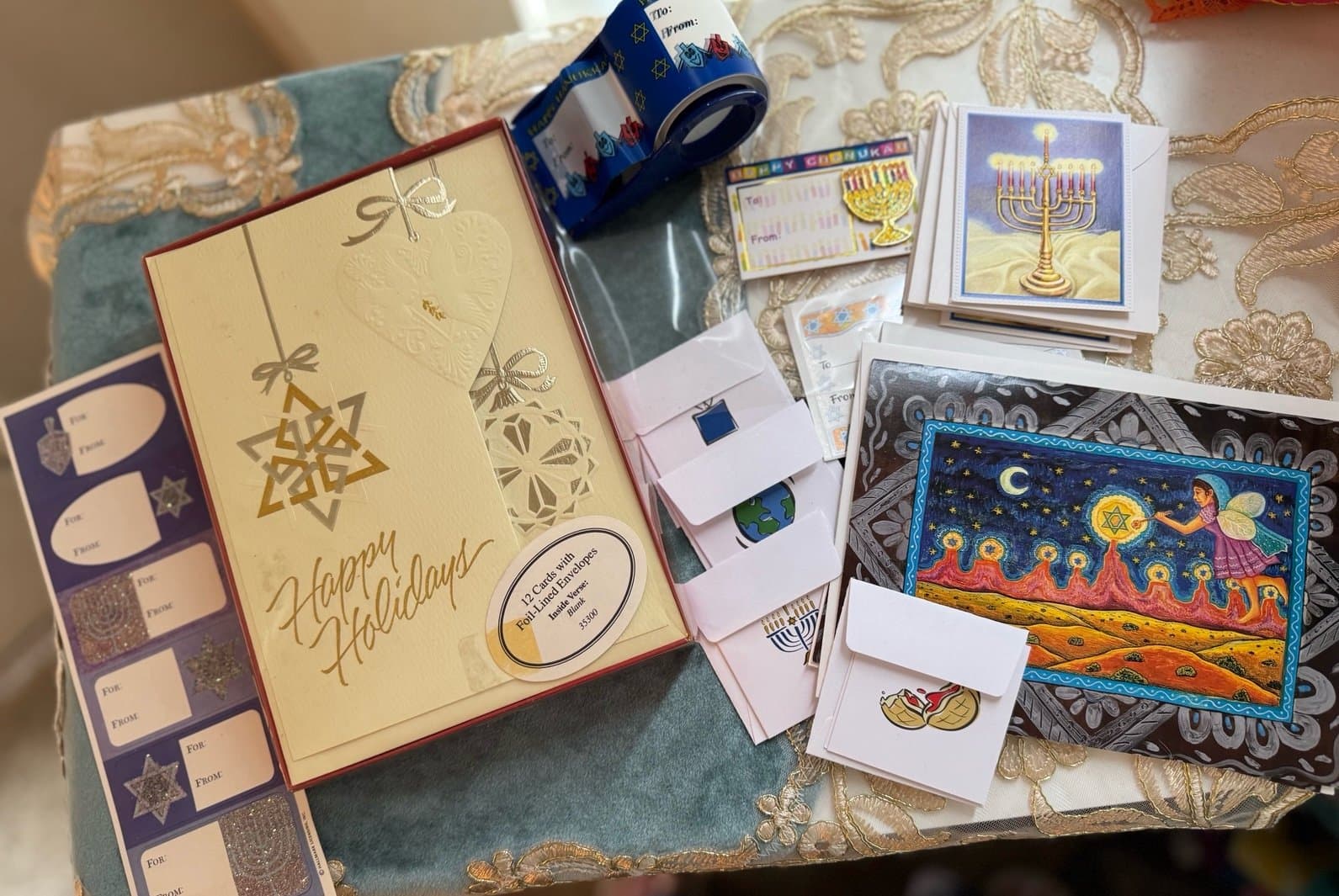 36 Pc Vintage Hanukkah Holiday Card & Label Ephemera Bundle Deadstock - Image 1