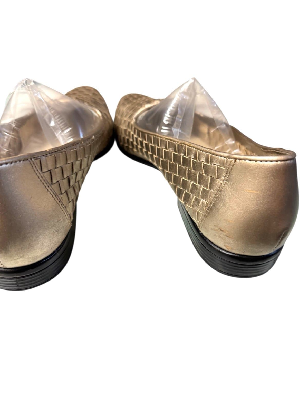 TROTTERS 00s Gold Liz Woven Leather Loafers Sz 10N $110 - Thumbnail 5