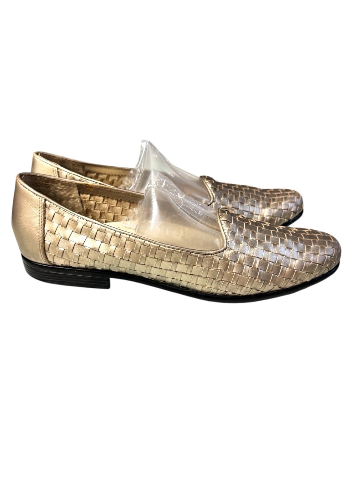 TROTTERS 00s Gold Liz Woven Leather Loafers Sz 10N $110 - Thumbnail 3
