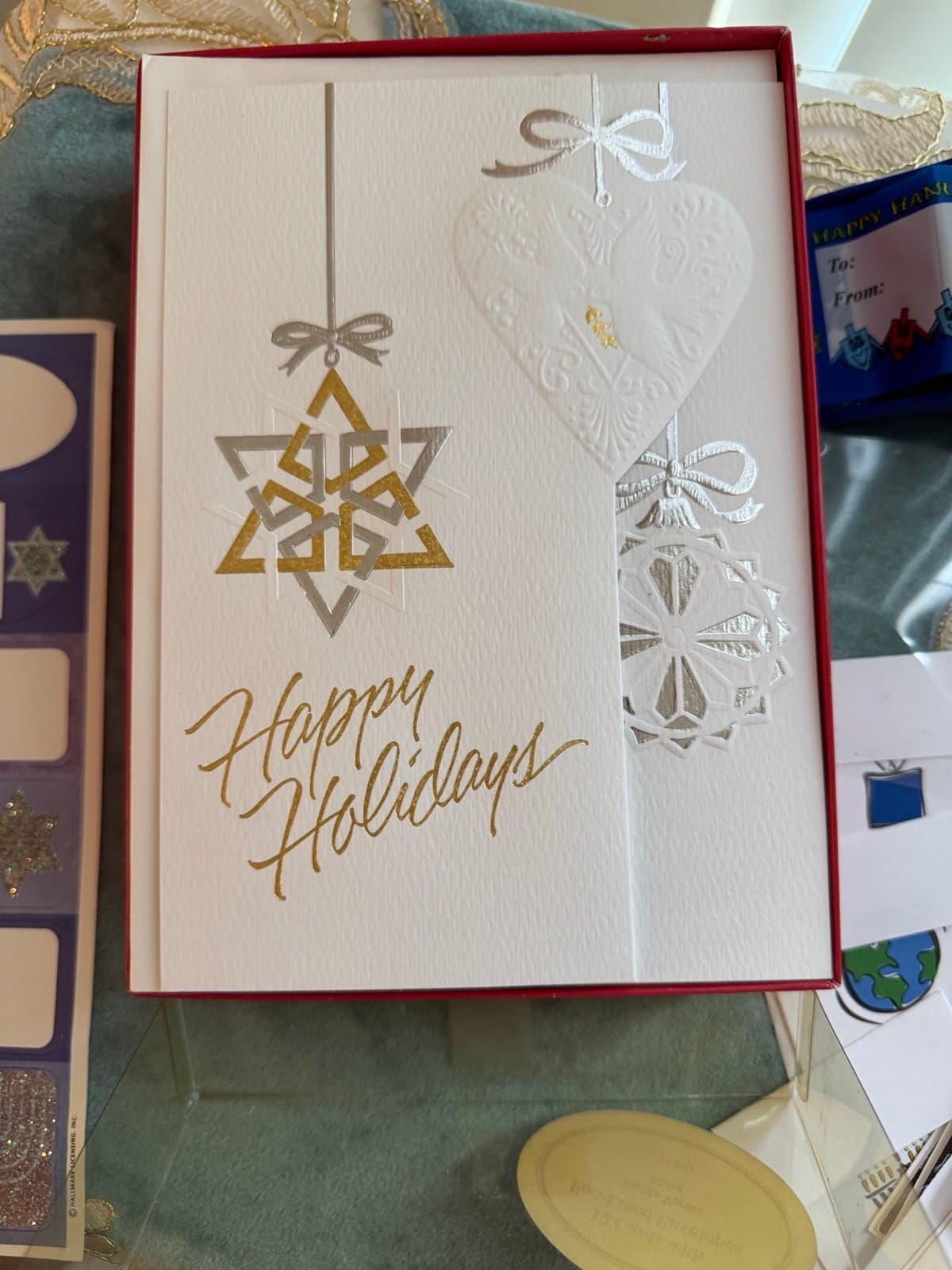 36 Pc Vintage Hanukkah Holiday Card & Label Ephemera Bundle Deadstock - Thumbnail 2