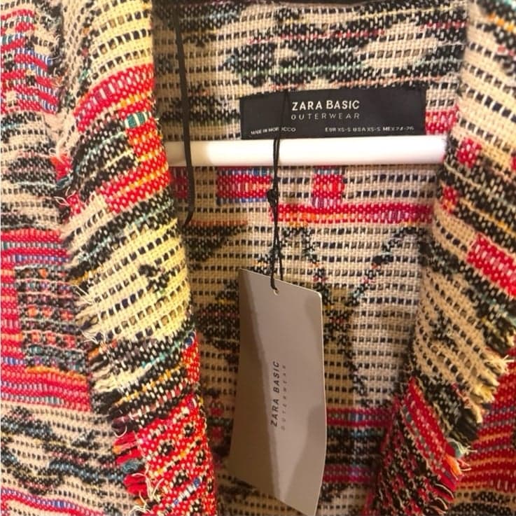 ZARA Basic Very Oversized Aztec Southwestern Boho Tapestry Jacket Sz XS/S-XL NWT - Thumbnail 5