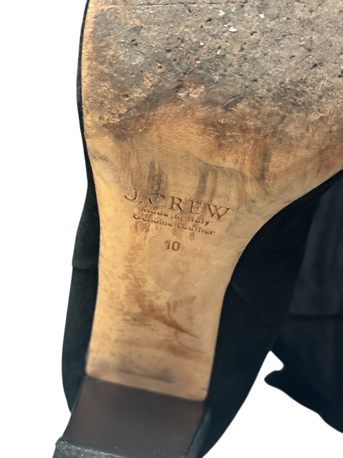 J.CREW Black Suede Bryce Knee-High Block Heel Boots Made in Italy Sz 10 $348 - Thumbnail 9