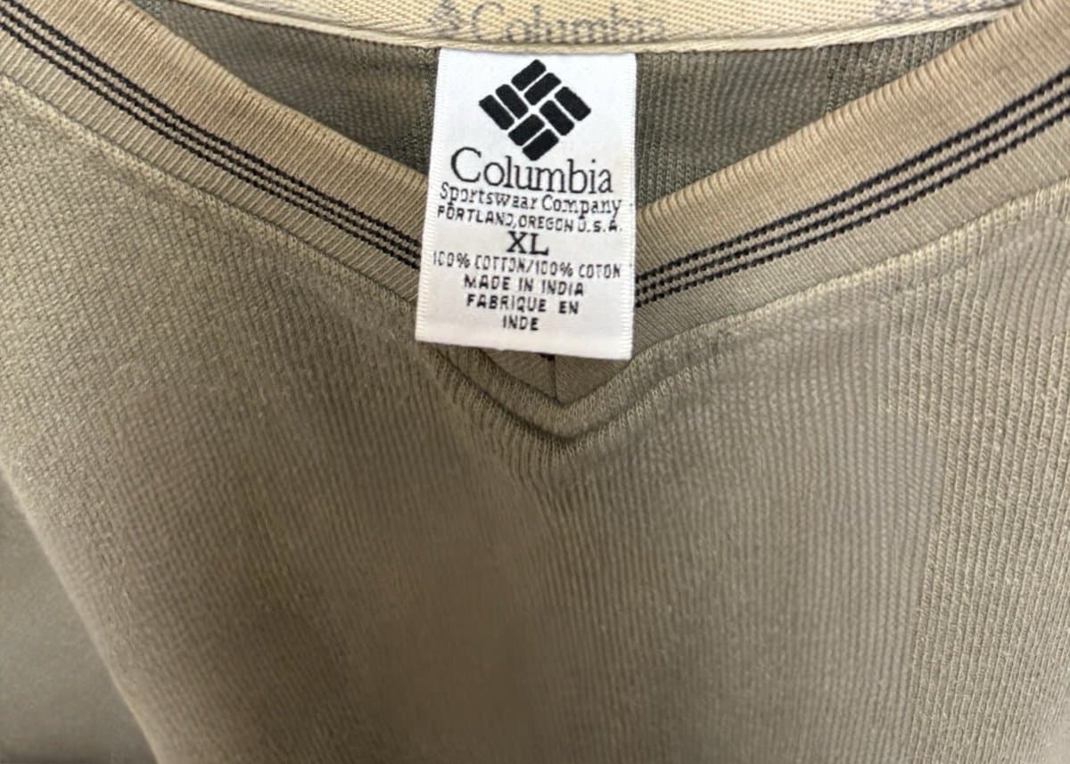 COLUMBIA ‘00 Vintage Sage Ribbed V-Neck Pullover Lightweight Sweater Sz XL - Thumbnail 5