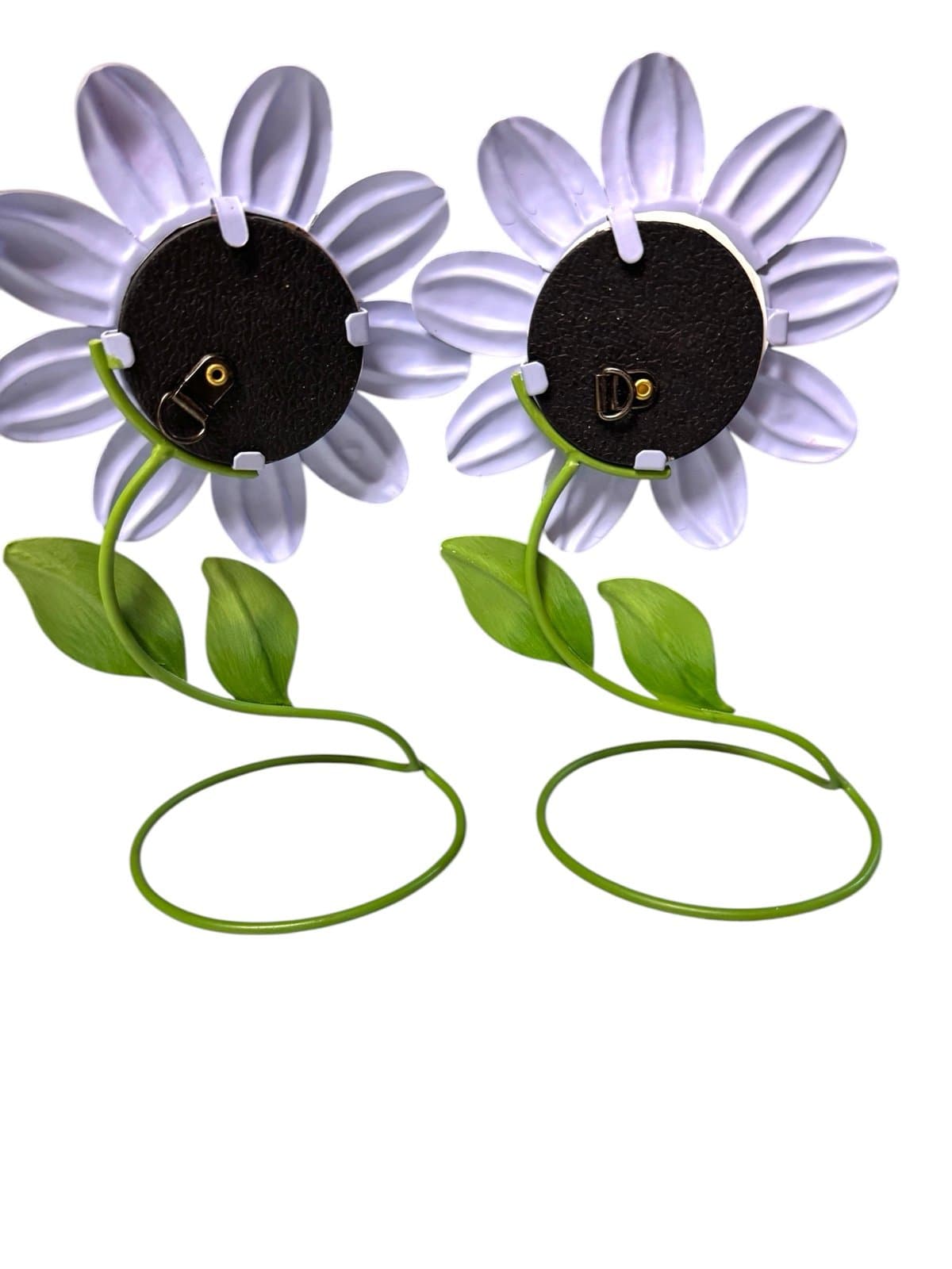 2 Late 90’s Purple Flower Metal Photo Frames w/Ladybugs 9” Spring - Thumbnail 3