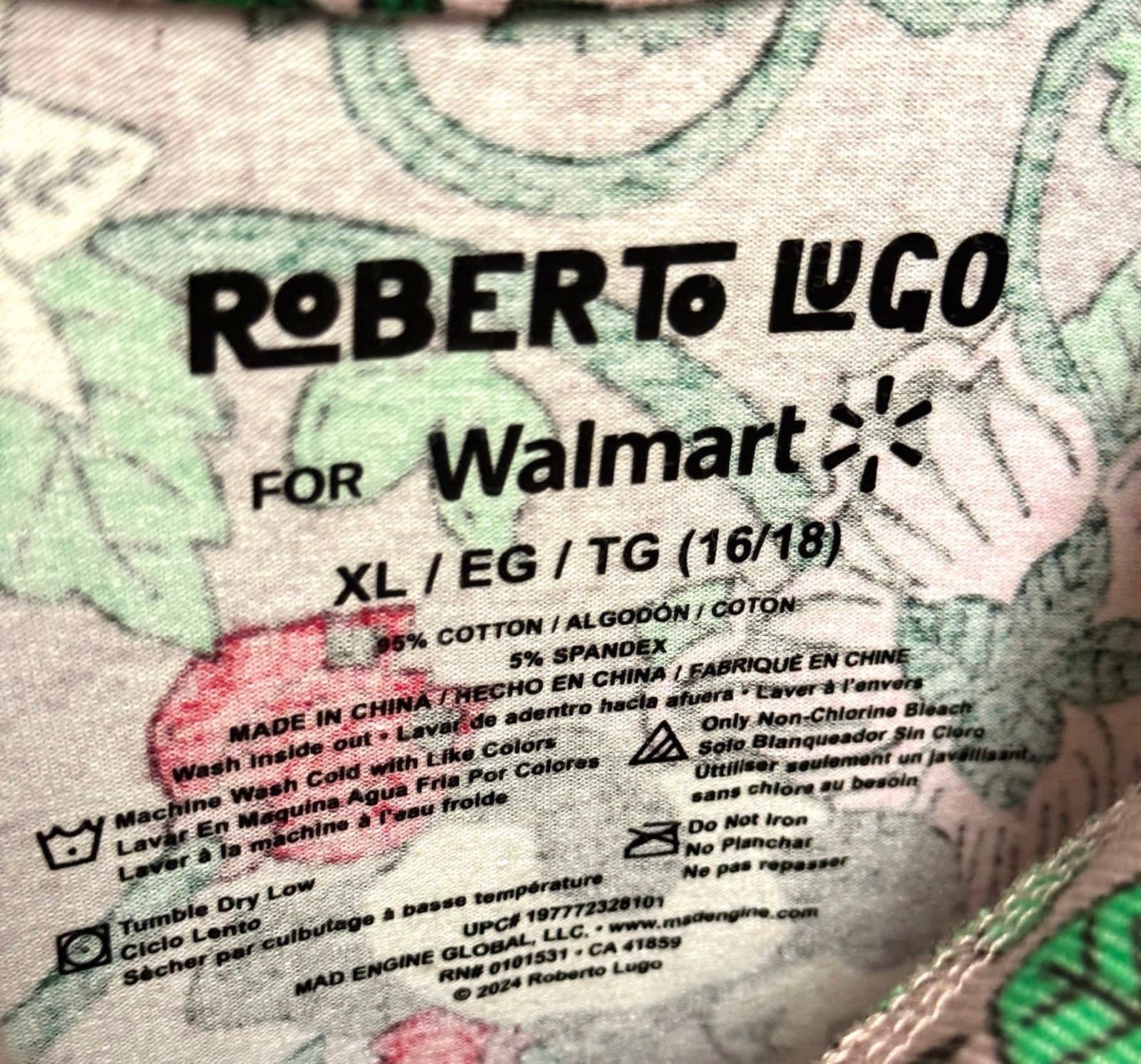 Roberto Lugo x Walmart Gray Morris Study II Panda Print LS Mini Dress Sz XL NWT - Thumbnail 6