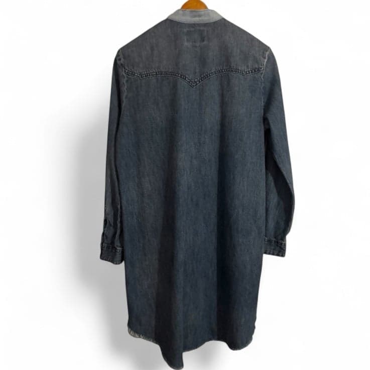 LUCKY BRAND Ballard LS Denim Western Shirt Mini Dress w/Bow Sz M $99 - Thumbnail 3