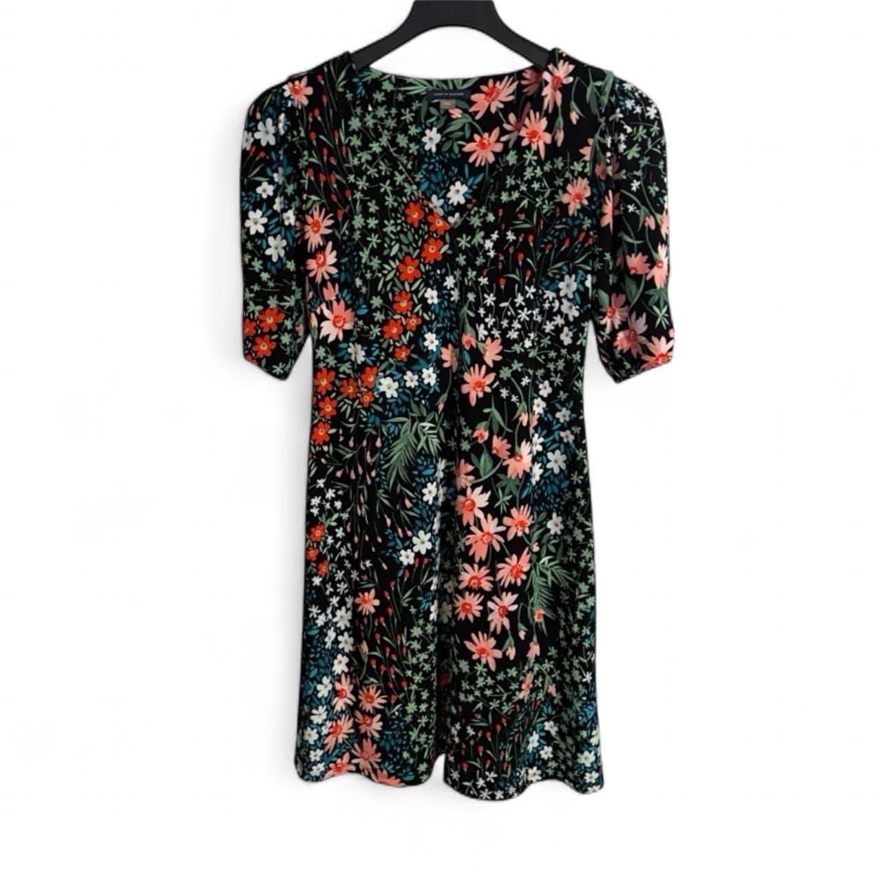 TOMMY HILFIGER Black Multicolored Garden Path Half Sleeve Shift Dress Sz 6 $99 - Thumbnail 2