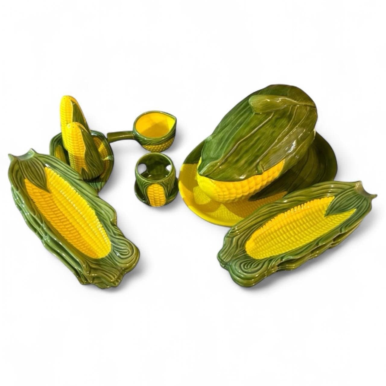 16 Pc Corn King Casserole Serving Platter Butter Warmer S&P Shakers Corn Holders