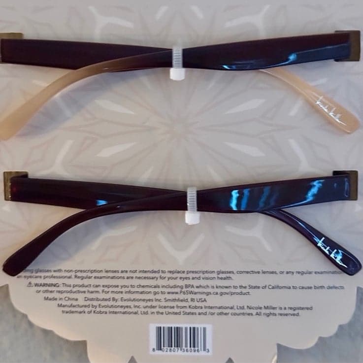 NICOLE MILLER 2 Premium Cat Eye Blue Light Readers Reading Glasses NWT +1.50 - Thumbnail 3