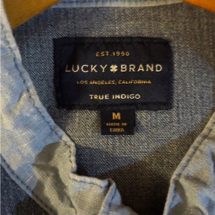 LUCKY BRAND Ballard LS Denim Western Shirt Mini Dress w/Bow Sz M $99 - Thumbnail 4