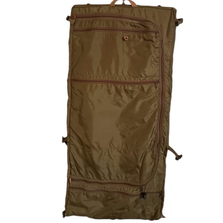 HARTMANN Vintage 60’s Coffee Leather & Nylon Intensity 22” Trifold Garment Bag - Thumbnail 4