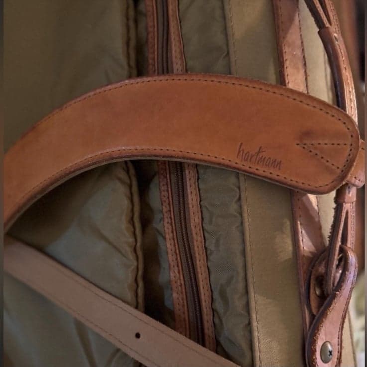 HARTMANN Vintage 60’s Coffee Leather & Nylon Intensity 22” Trifold Garment Bag - Thumbnail 8