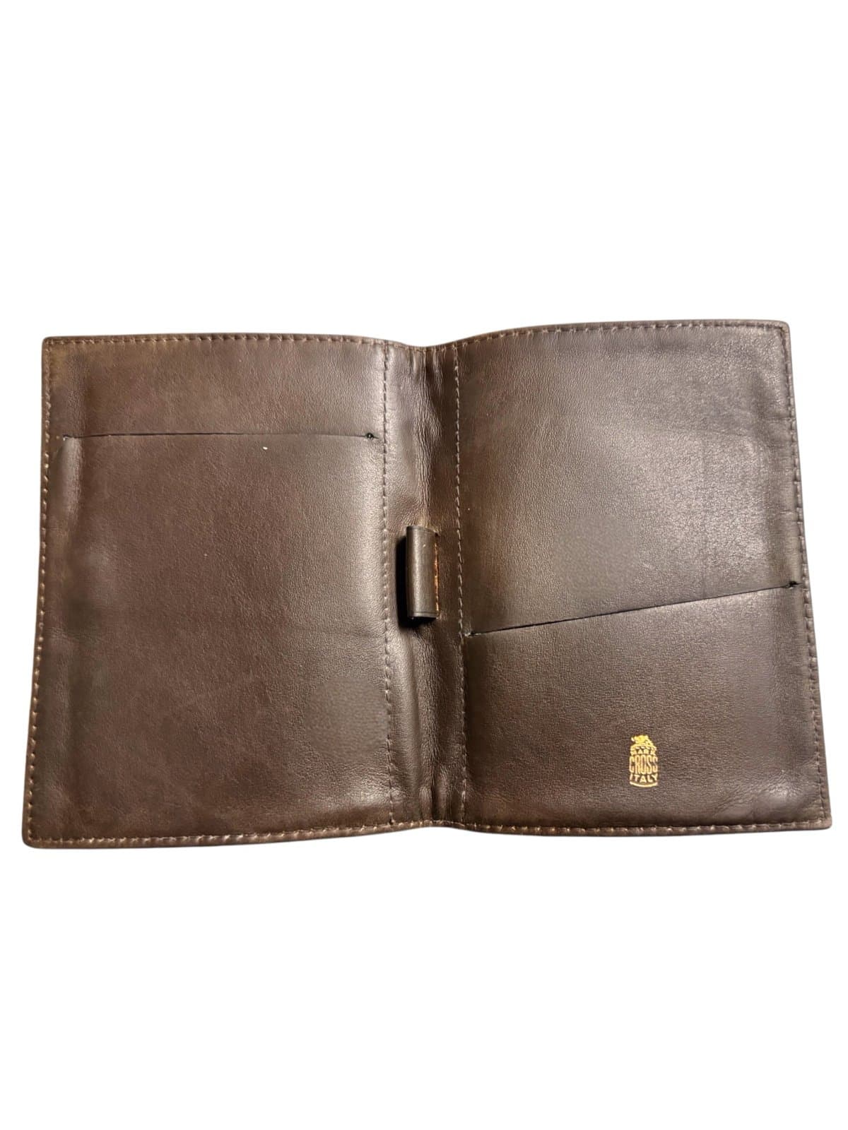 Mark Cross Early 80’s Leather & Canvas Logo Bi-Fold Notepad Holder Unisex - Thumbnail 3