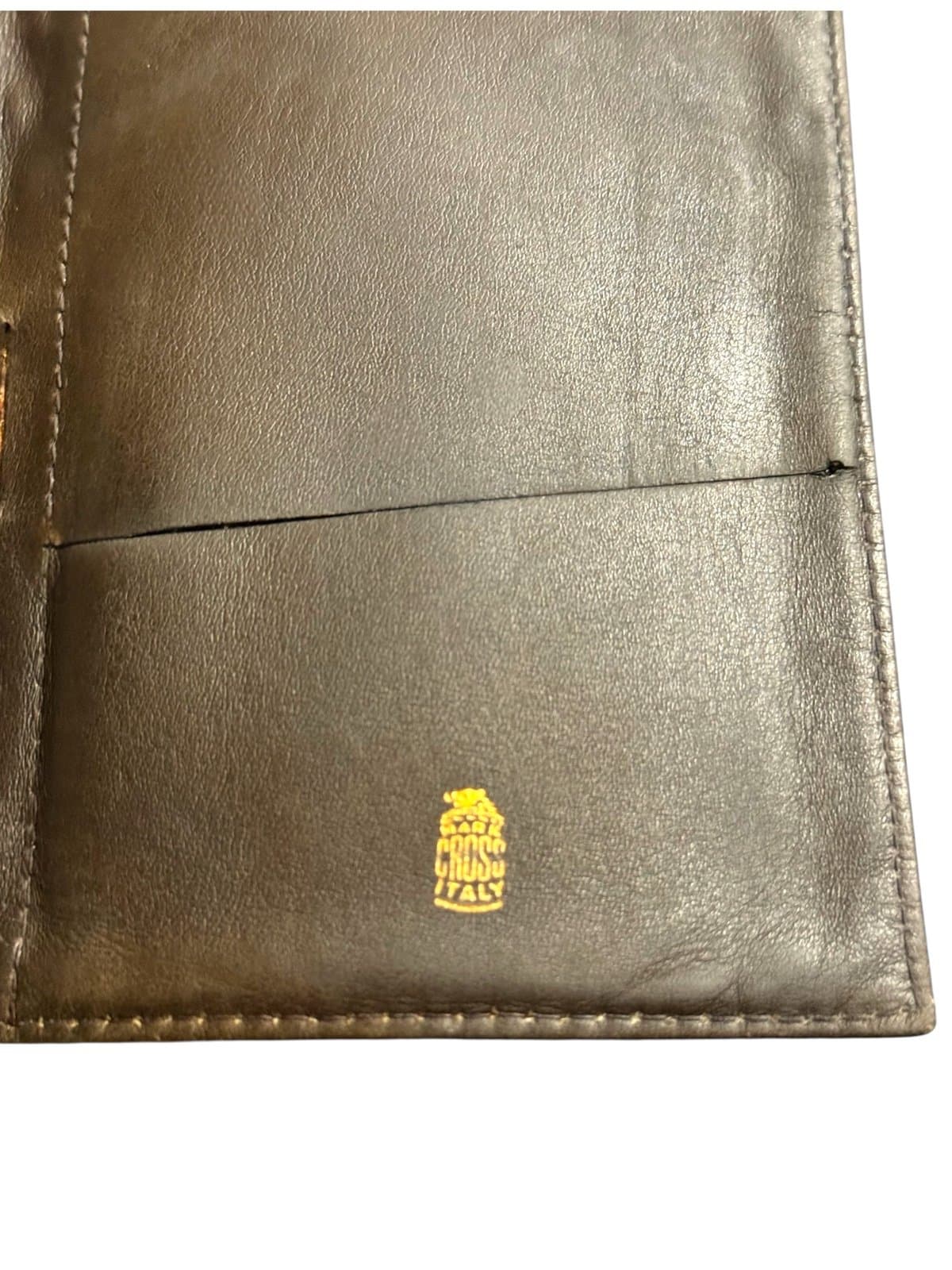 Mark Cross Early 80’s Leather & Canvas Logo Bi-Fold Notepad Holder Unisex - Thumbnail 4