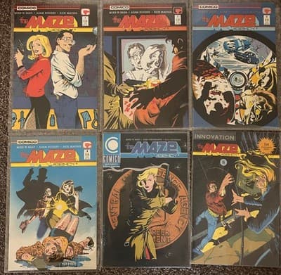 Comico The Maze Agency Comics Lot #1-4 #7-8 6 Issues Mike W Barr Adam Hughes - Image 1