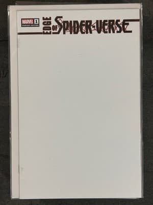 Marvel Edge of Spider-Verse #1 Variant Blank Sketch Cover White Comic Book - Image 1