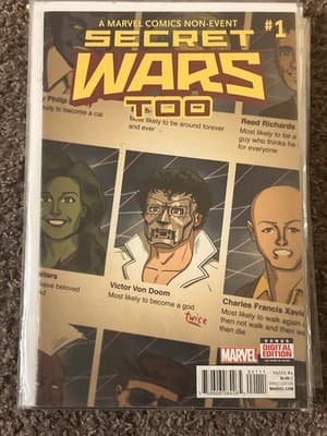 Marvel Secret Wars Too #1 Comic Back Cover Victor Von Doom Variant Art Bagged - Image 1