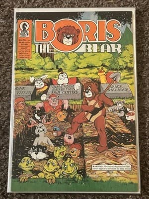 Dark Horse Boris The Bear Comic 8 1987 Double Size Giant Humor Bagged Vintage - Image 1