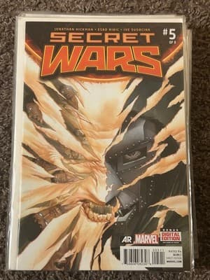 Marvel Secret Wars #5 of 8 Comic Book Jonathan Hickman Esad Ribic Bonus Digital - Image 1