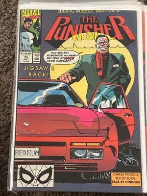 Marvel The Punisher Comic 35 July Jigsaw Puzzle Part 1 of 6 Porsche Red Car - Image 1