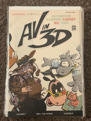 Aardvark-Vanaheim AV in 3D #1 Dec Comic Normalman Flaming Carrot Ms Tree - Image 1