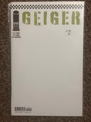 Image Comics Geiger #1 Blank Variant White Cover Geoff Johns Gary Frank Bagged - Image 1
