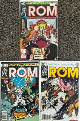 Marvel ROM Spaceknight Comic Lot 3 Issues #15 #17 #18 Guest Starring XMen 50c - Image 1