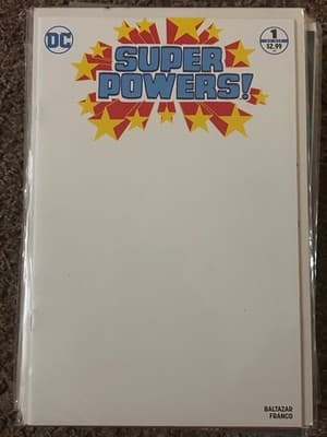 DC Super Powers #1 Blank Variant Baltazar Franco White Sketch Cover Comic - Image 1