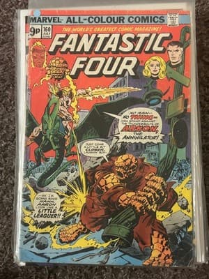 Marvel Fantastic Four Comic No 160 July UK 9p The Thing Aron Annihilator Vintage - Image 1