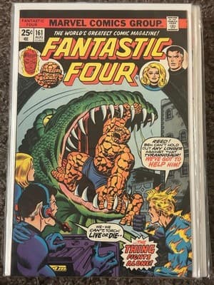 Marvel Comic Book Fantastic Four 161 Aug 25c The Thing Tyrannosaur Cover Bagged - Image 1