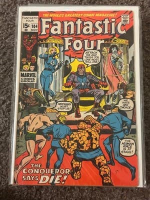Marvel Fantastic Four #104 Nov 15c Comic Book Conqueror Cover Silver Age VG - Image 1