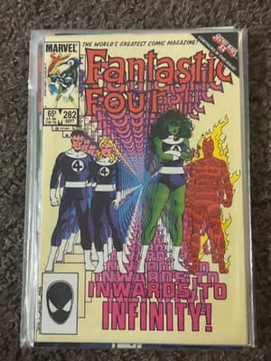 Marvel Fantastic Four 282 Comic Book 65c Sept SheHulk Human Torch Cover - Image 1